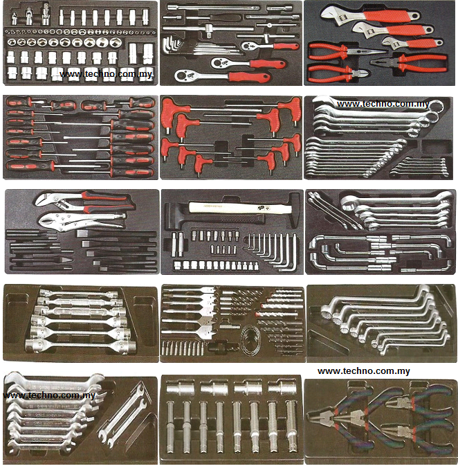 7 Drawers Tool Roller Cabinet with 284 pcs Tools Set